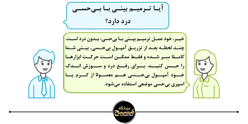 عمل ترمیمی بینی بدون بیهوشی 1 آیا ترمیم بینی با بی حسی درد دارد